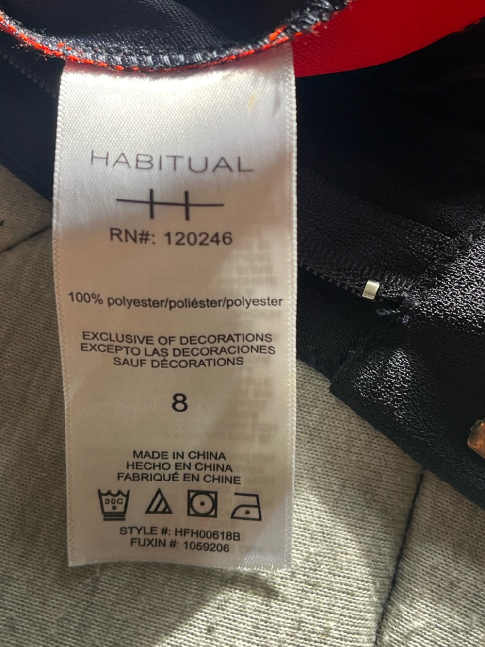 Habitual Navy Wide-Leg Pants with Red Side Stripes - Picture 7 of 10